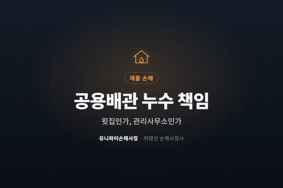 공용배관 누수 책임 윗집인가, 관리사무소인가